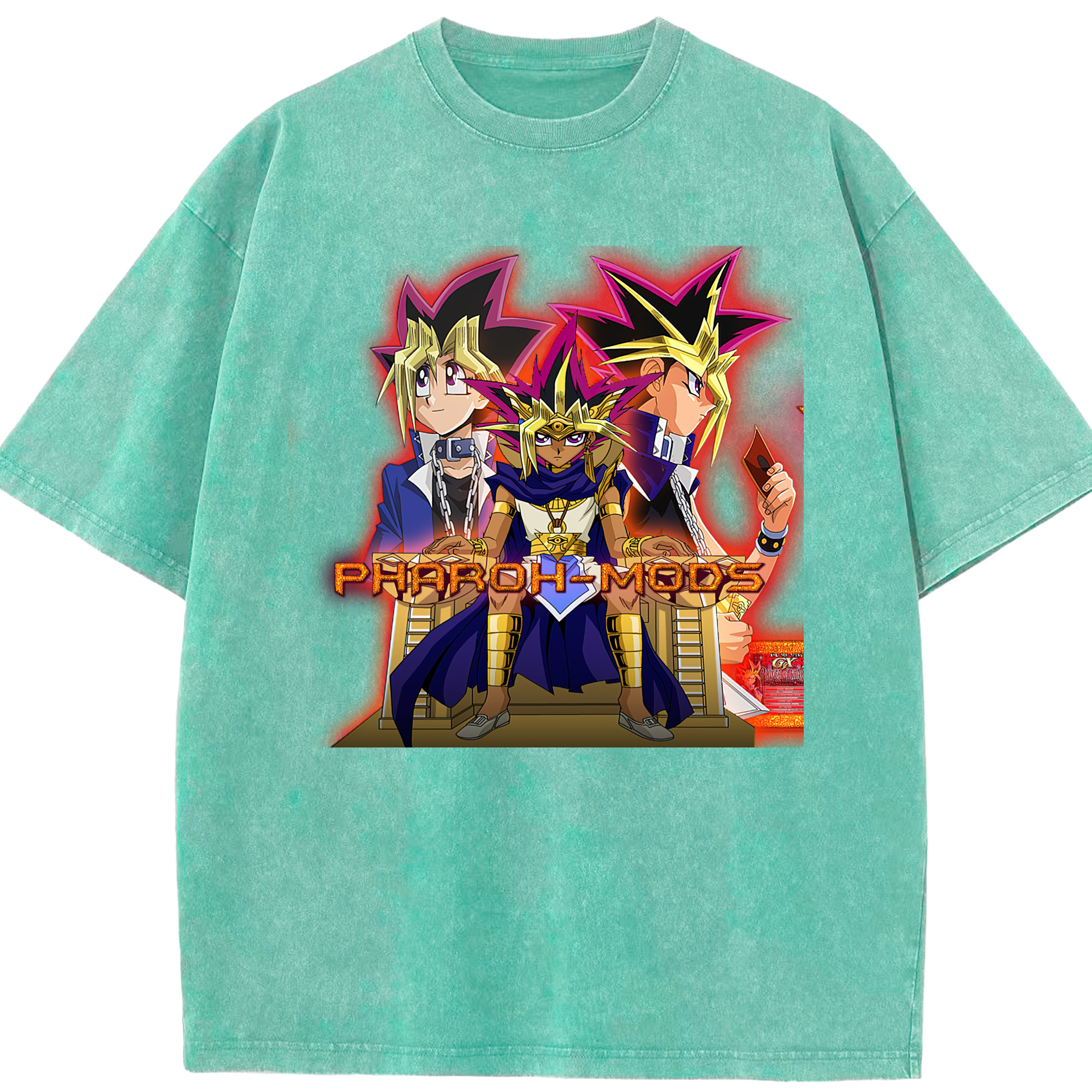 （画像用） 遊☆戯☆王 Yu-Gi-Oh! 綿100% ヴィンテージ風 半袖Tシャツ（フロントプリント）